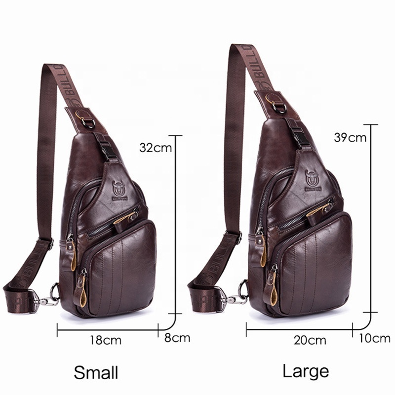 BULLCAPTAIN men's bag leather chest bag casual messenger bag fashion men's shoulder handbag