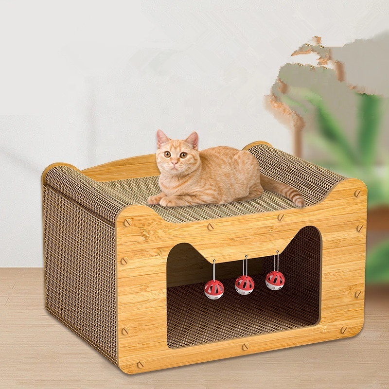 Vertical double-layer cat house, wear-resistant and scratch-resistant cat nestcorrugated paper multi-func cat housecat scratchin