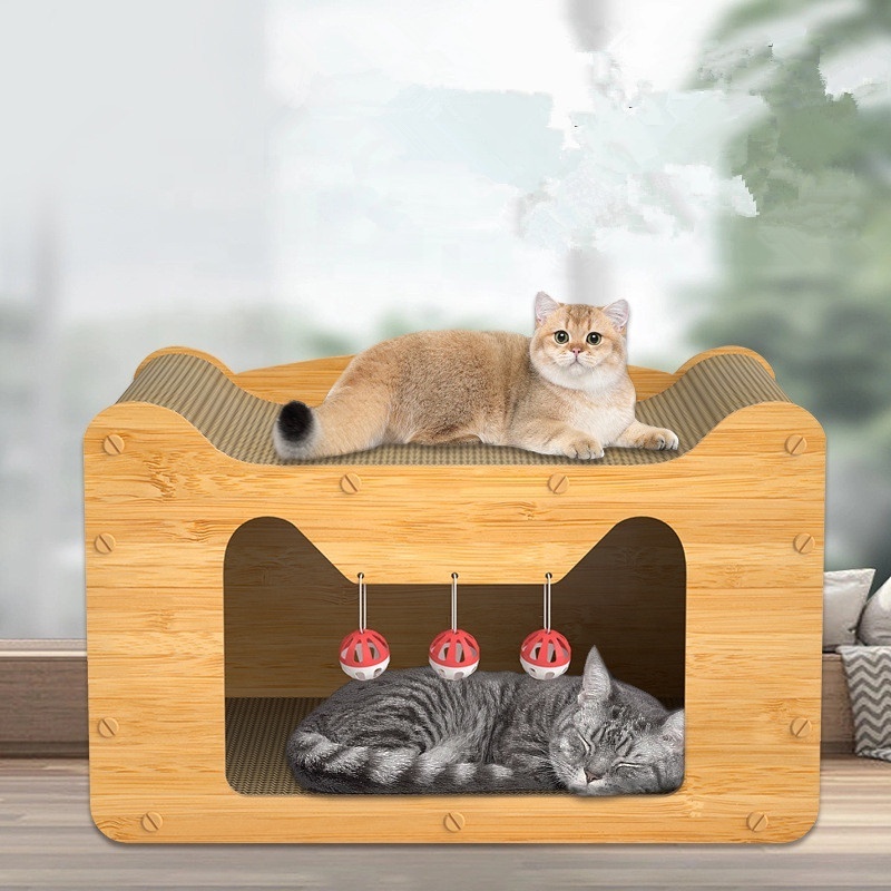 Vertical double-layer cat house, wear-resistant and scratch-resistant cat nestcorrugated paper multi-func cat housecat scratchin