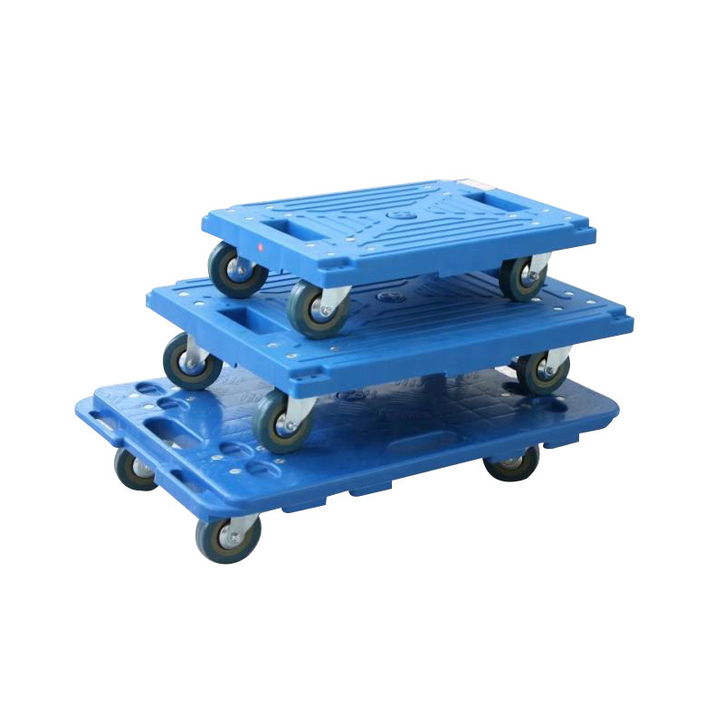 Heavy Duty Durable Warehouse Transport Plastic Trolley/Dolly With Wheels For Moving Crate