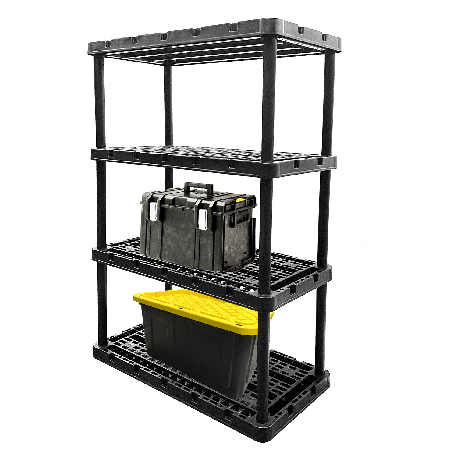 Black Heavy Duty Outside Display 5 Shelves 5 Tier Garage Storage Shelf Plastic Material Shelving Rack Shelves