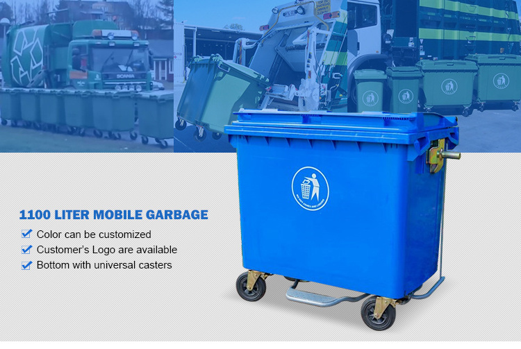 1100L hot sale wheelie bin/waste container/waste bin for sale and storage