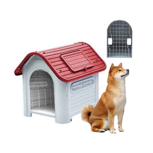 Waterproof Ventilate Pet Kennel All Weather Puppy Shelter Indoor Outdoor Plastic Pet Dog House with window