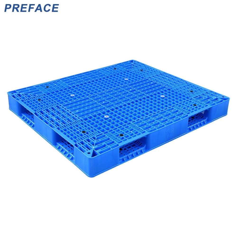 1210 1312 1414 1512 heavy duty reusable export hdpe open deck double face reverisable stackable euro plastic pallets for sale