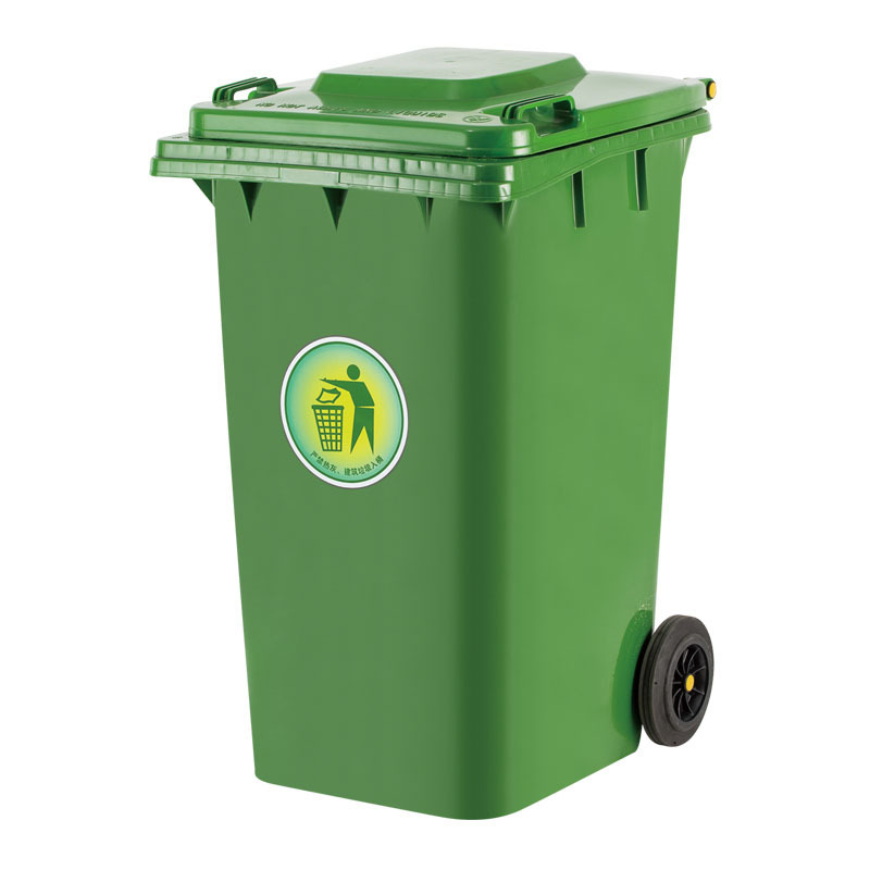 High capacity 240L moving plastic trash can/moving ash containers/recycling bins