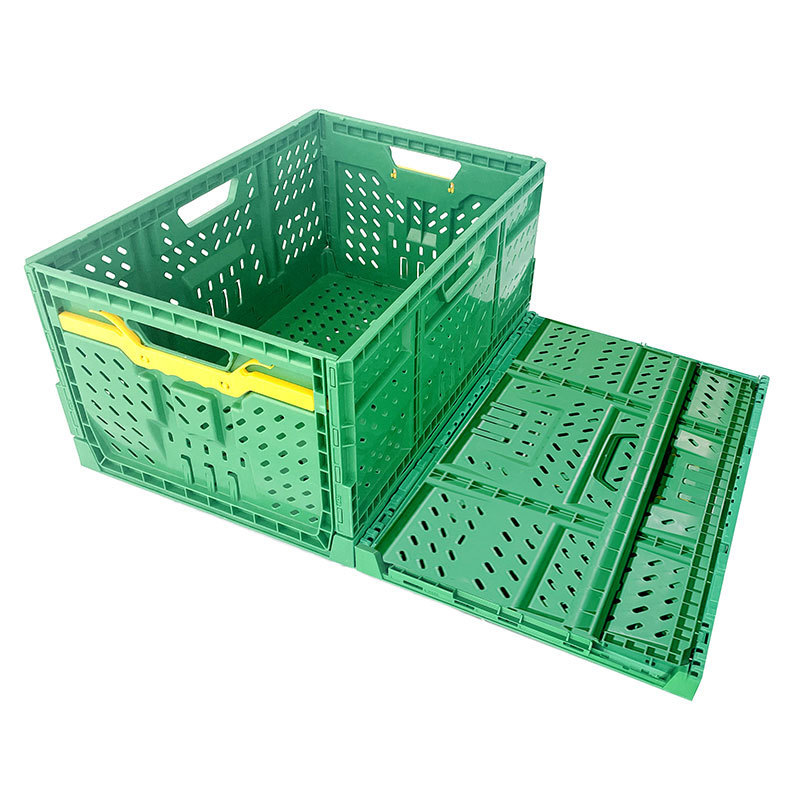 Eco-Friendly Durable Space Saving Design Supermarket Vegetable Use Plastic Folding Crate