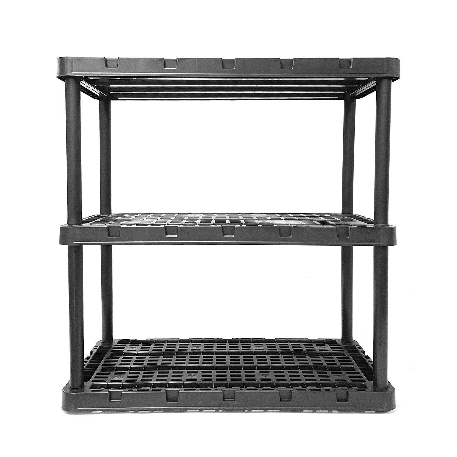 Warehouse Display Adjustable Black 3/4/5 Tier Plastic Garage Rack Storage Shelves Shelving For Outside