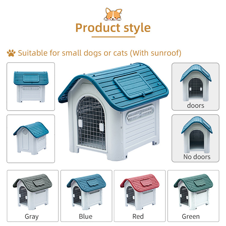 Waterproof Ventilate Carrier Container Plastic Pet Dog House Puppy Shelter For Large And Medium Police Dogs With Window