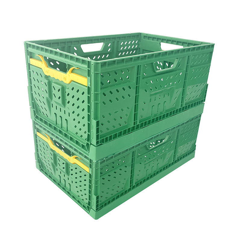 Eco-Friendly Durable Space Saving Design Supermarket Vegetable Use Plastic Folding Crate