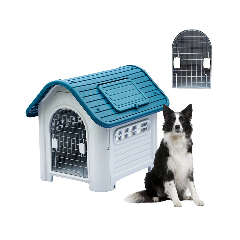 Waterproof Ventilate Pet Kennel All Weather Puppy Shelter Indoor Outdoor Plastic Pet Dog House with window