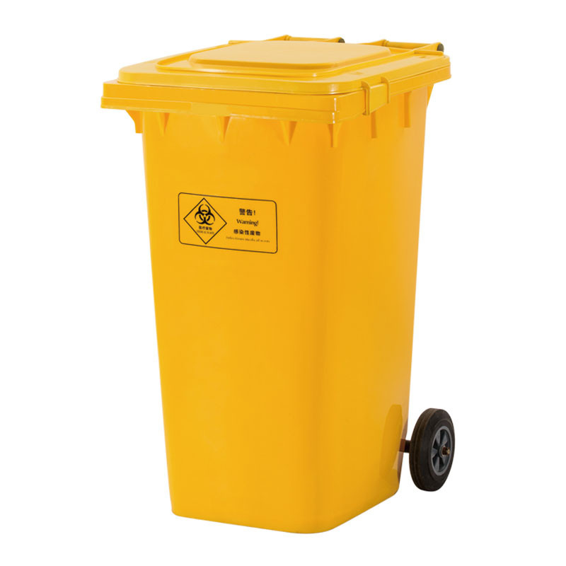 High capacity 240L moving plastic trash can/moving ash containers/recycling bins