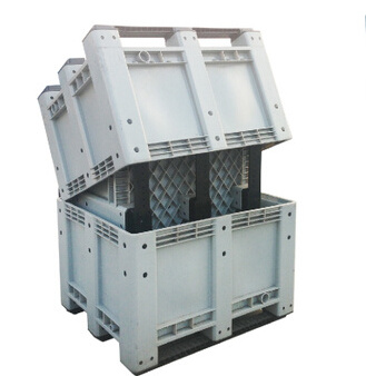 heavy duty 1200x1000x760mm food grade hdpe Plastic stacking box pallet for transporting food and pharmaceuticals