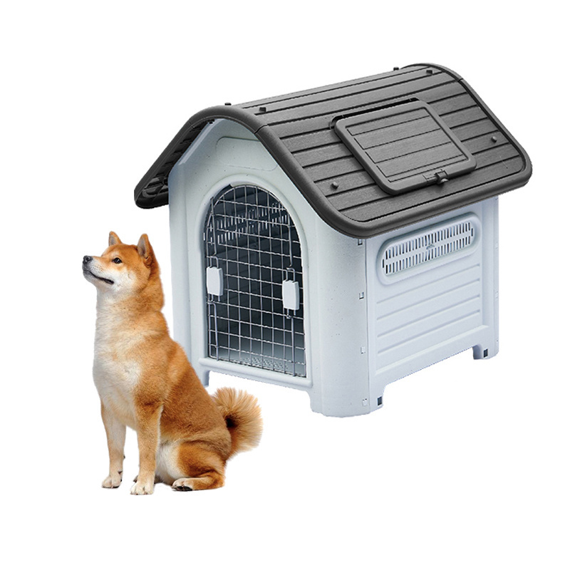 Waterproof Ventilate Pet Kennel All Weather Puppy Shelter Indoor Outdoor Plastic Pet Dog House with window