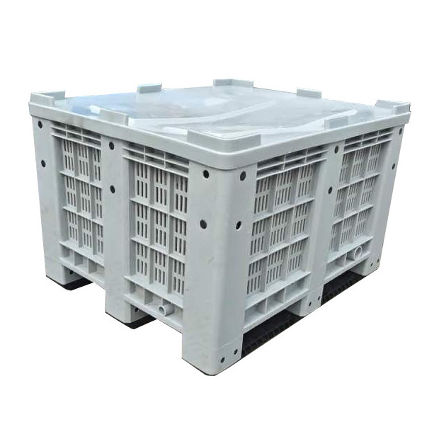 Large Fruit And Vegetables Corrugated Reusable Bulk Plastic Pallet Box Cartons Bin For Stacking And Forklift