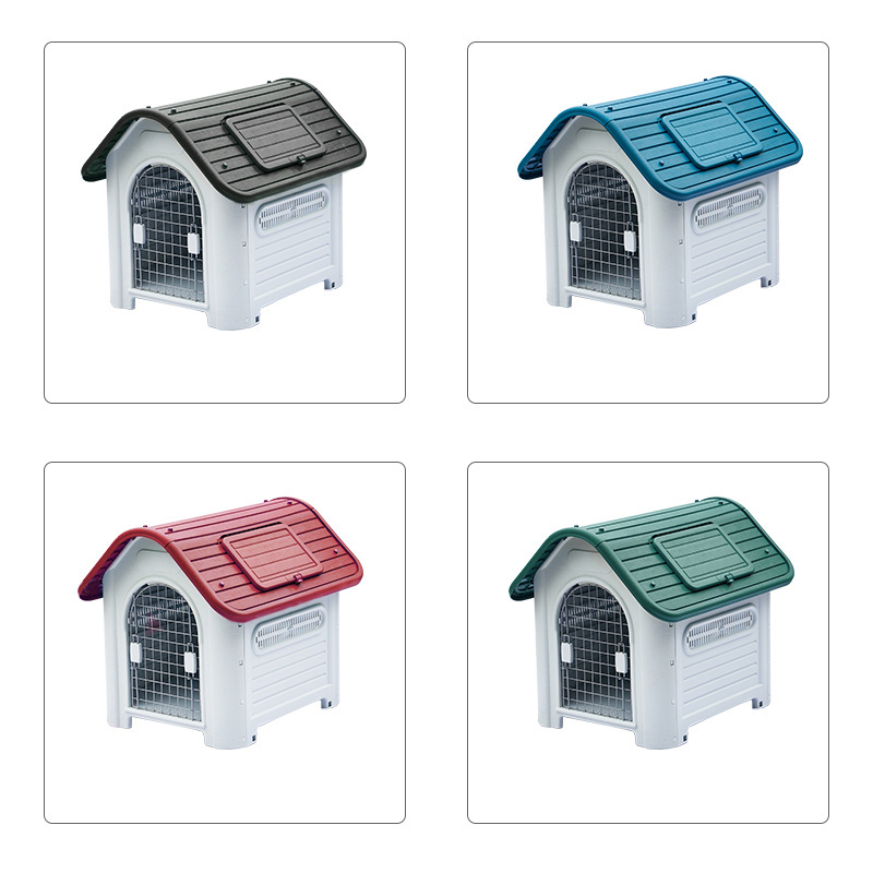 Waterproof Ventilate Pet Kennel All Weather Puppy Shelter Indoor Outdoor Plastic Pet Dog House with window