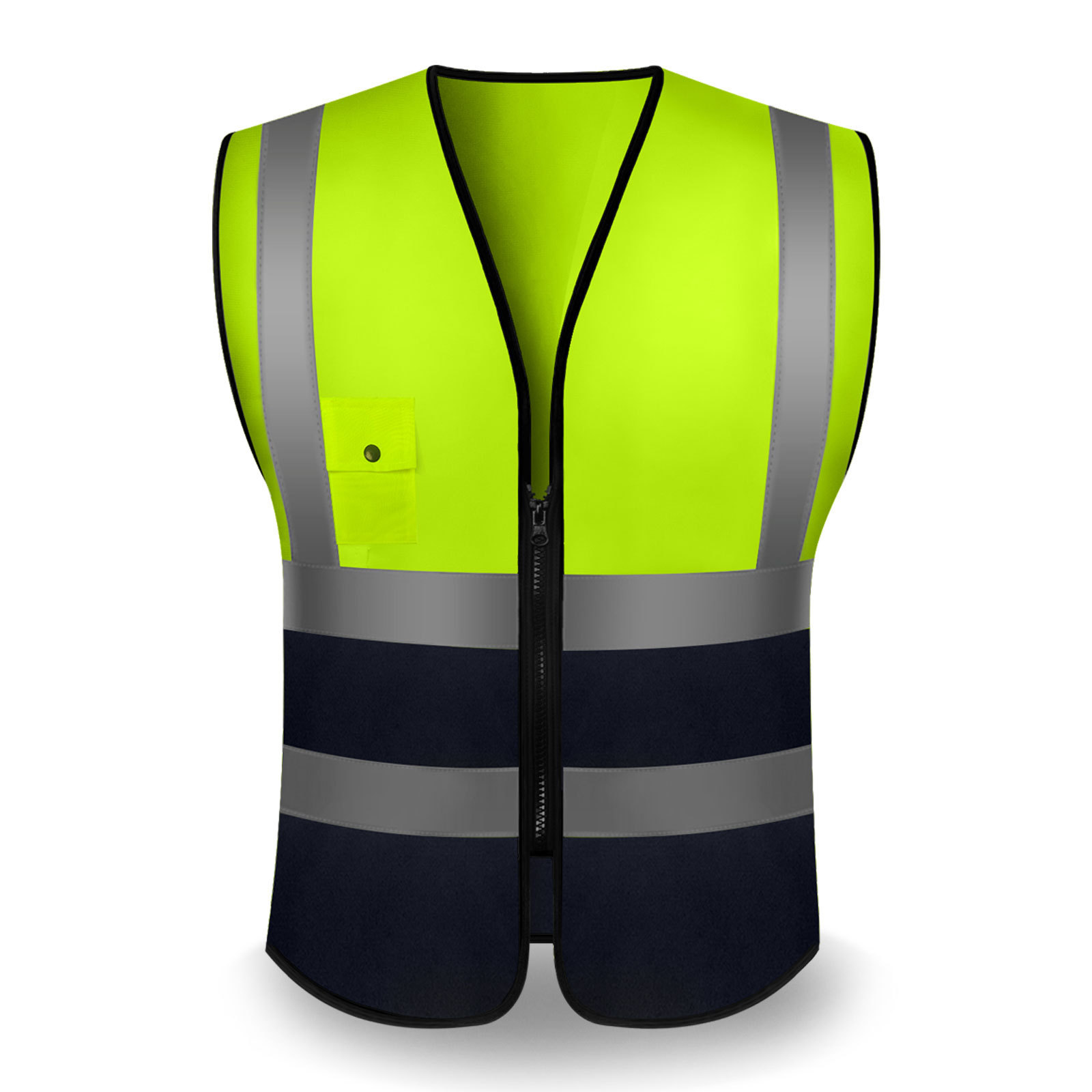 high quality neon green hi vis construction work wear reflective safety vest with pocket