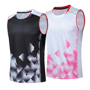 Custom Sportswear Wholesale Sleeveless Volleyball Badminton T Shirt Man Women Tennis Shirt Top Vest