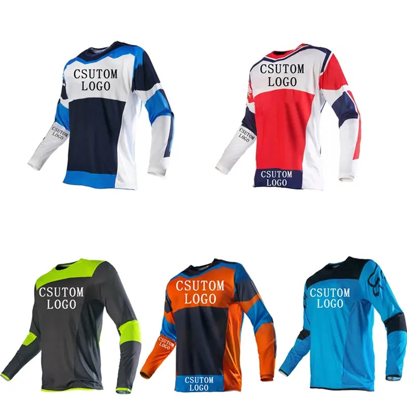 High Quality wholesale sportswear blank motocross racing jersey off road long sleeve downhill jersey motorcycle jersey