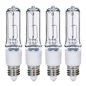 4-Pack JDE11 120V 100W Dimmable Halogen Bulb T4 Mini Candelabra Base Warm White