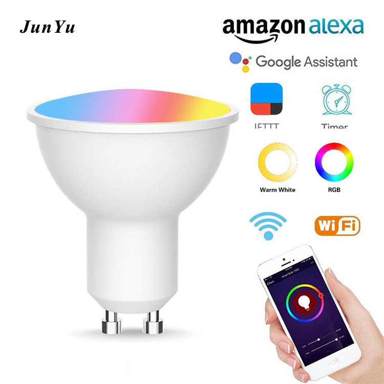 Wifi Tuya Smart Spot light GU10 GU5.3 LED Spotlight Ceiling Downlight MR16 smart led bulb Colorful cob RGB Spot light