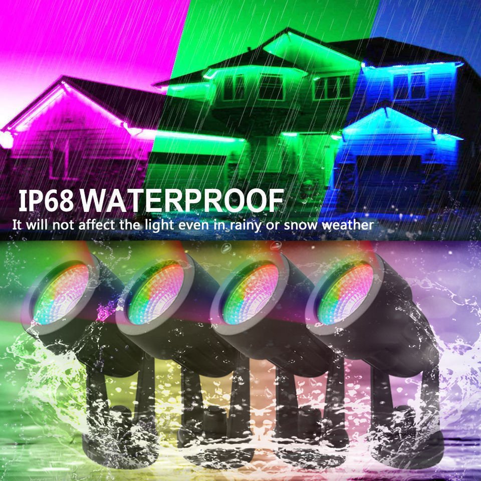 Waterproof RGB Underwater Fountain Pool Pond Aquarium Spotlight Bulb Lamp Outdoor Garden LED Flood Light