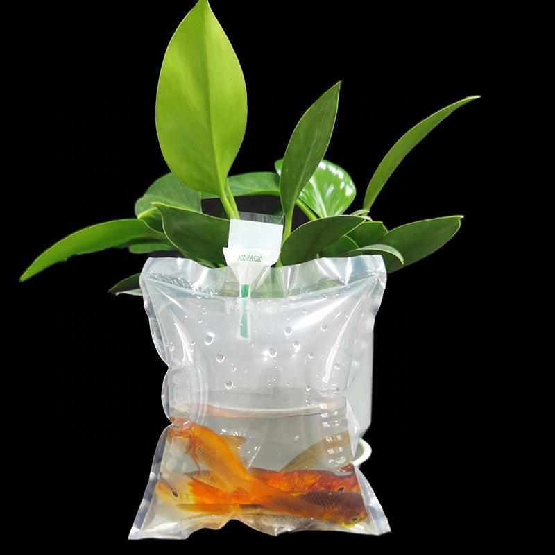 Square bottom leak proof living fish plastic bag live fish oxygen packing bags