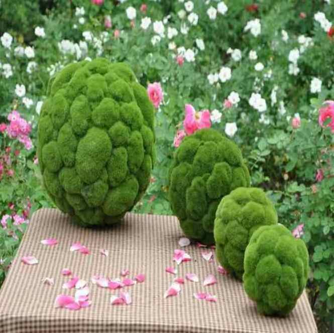 8 Size Artificial Moss Rocks Decorative, Green Moss Balls,for Floral Arrangements Gardens and Crafting Promotion