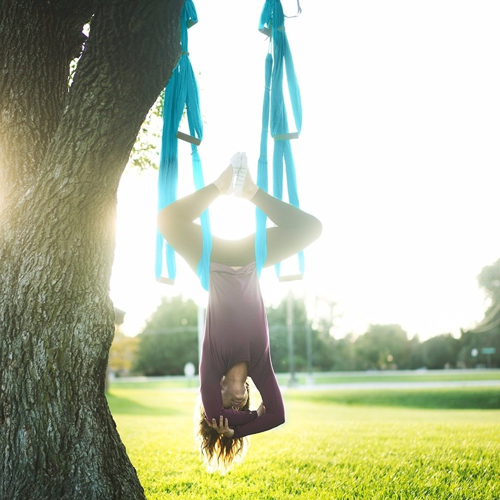 YOGA SWING PRO Premium Aerial Yoga Hammock Trapeze Kit Antigravity Flying Sling Set for Inversion Therapy