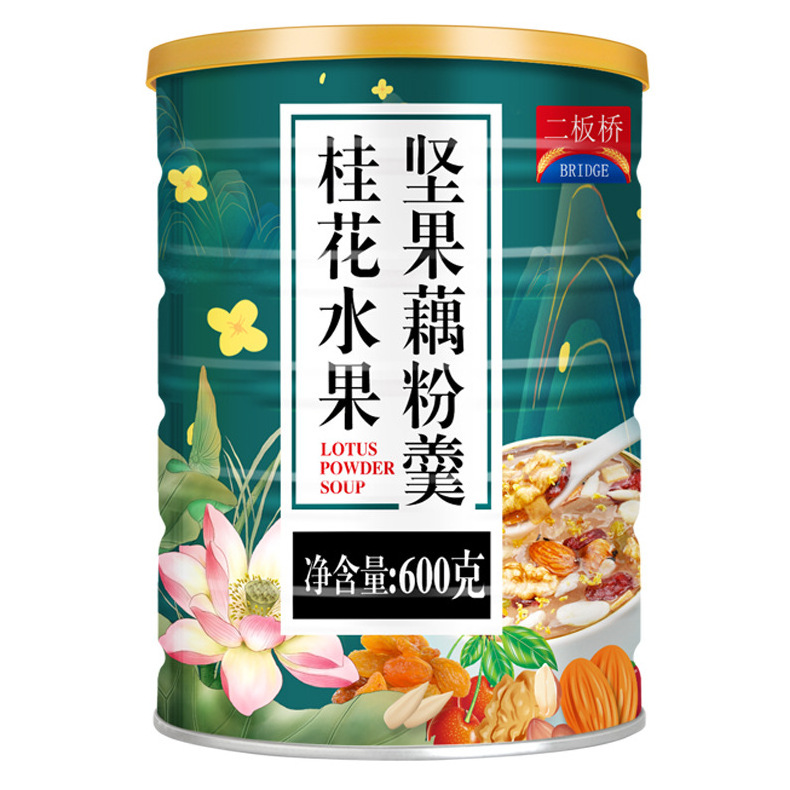 Osmanthus fruit nut lotus root starch soup source manufacturer instant 600g/can