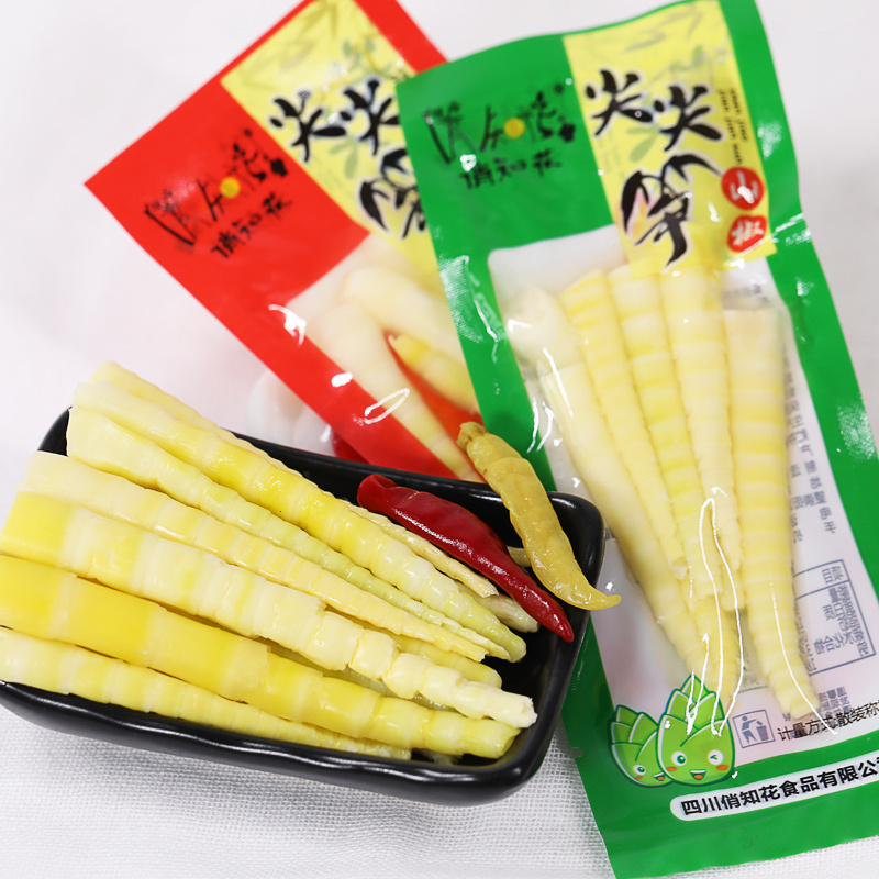 Pickled pepper tip crispy bamboo shoots open bag ready-to-eat hot and sour small package leisure snack