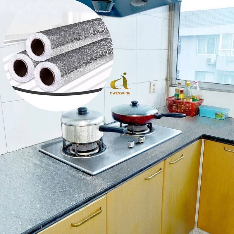 Aluminum foil waterproof oil kitchen stove wall paste DIY 3d self adhesive wall papers