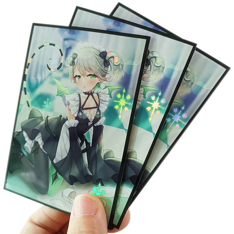 Customized Holo Printing Art Card Sleeves Yugioh MTG TCG Hologram Anime Custom Trading Board Game Card Sleeves