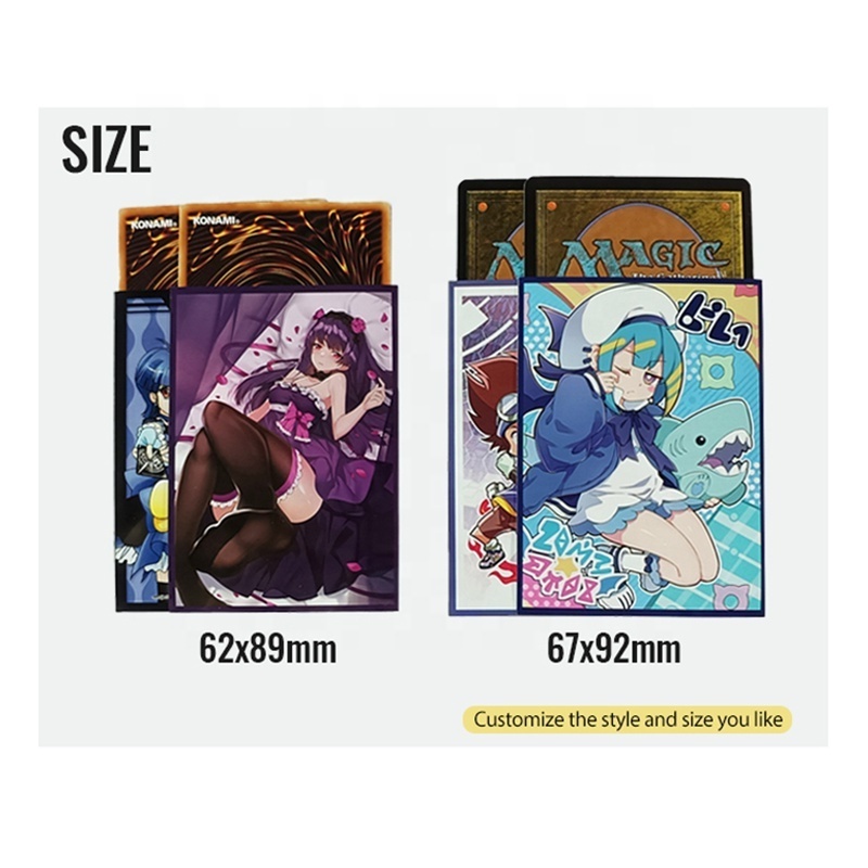 Customized Holo Printing Art Card Sleeves Yugioh MTG TCG Hologram Anime Custom Trading Board Game Card Sleeves