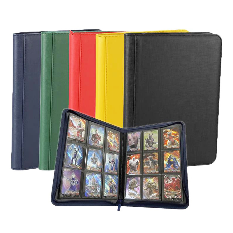 Large capacity 360 pockets card sleeves binder with zipper PU  Waterproof Game Card Collectors Album