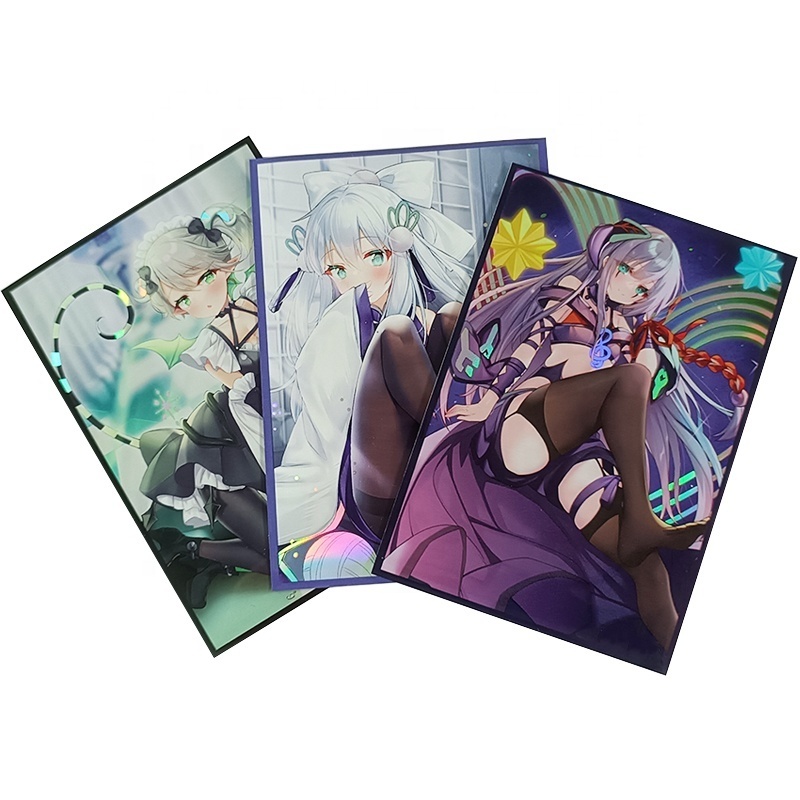 Customized Holo Printing Art Card Sleeves Yugioh MTG TCG Hologram Anime Custom Trading Board Game Card Sleeves