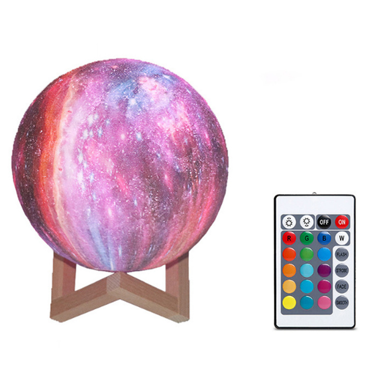 Hot sale Galaxy Space Lamp 16Colors Lava Lamp Moonlight Moon Night Light Moon Ball 3D Printed Moon Lamp For Gifts