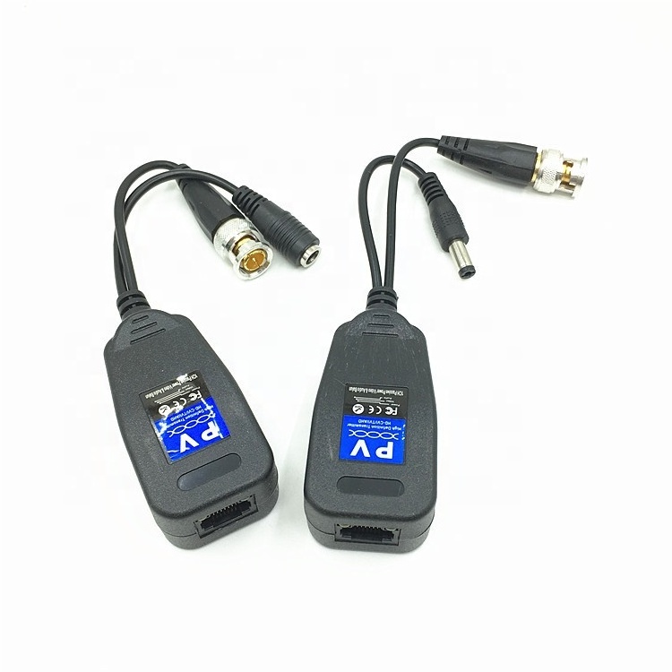 HD AHD CVI TVI Passive Video Balun Video Power Two-in-one Coaxial UTP Transmitter Network Cable Converter to BNC UTP Cat 5E