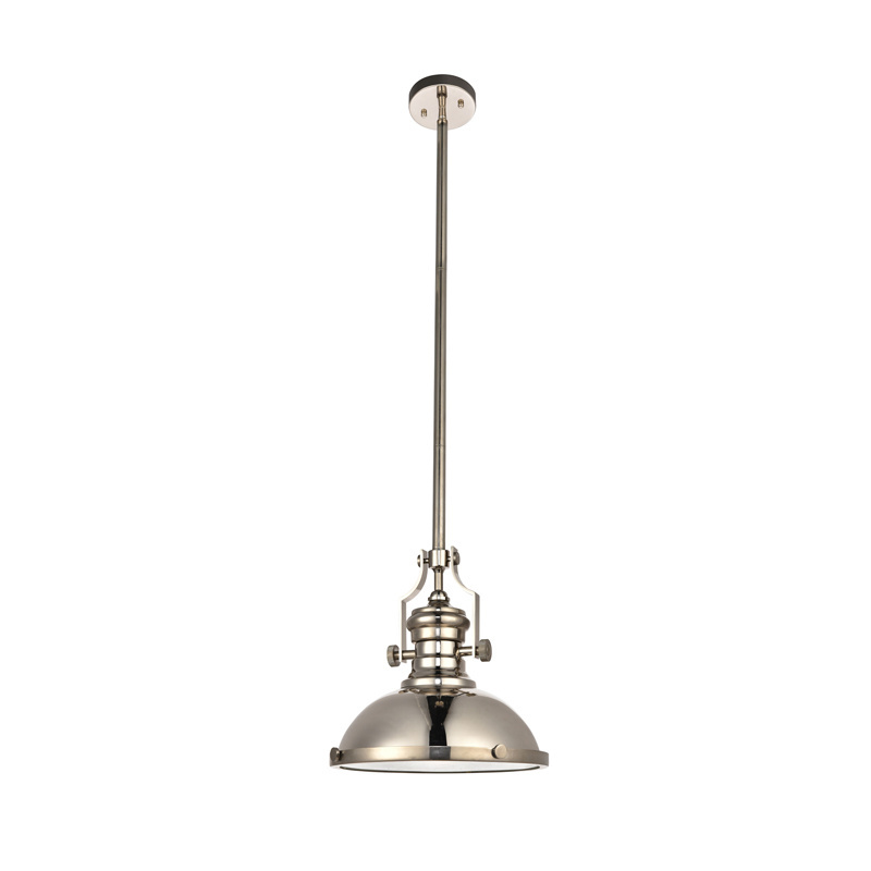 American Kitchen Island Dining Room Wrought Iron Dome Ceiling Polished Nickel Pendant Light