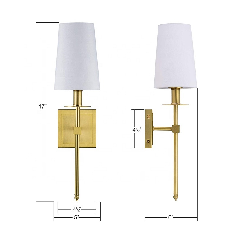 Shade Decorate Lamps Hotel Wall Light Lamp Bedroom Bedside Aisle Corridor Brass with Fabric Glass White Bathroom 60 90 Modern