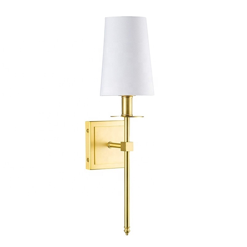 Shade Decorate Lamps Hotel Wall Light Lamp Bedroom Bedside Aisle Corridor Brass with Fabric Glass White Bathroom 60 90 Modern