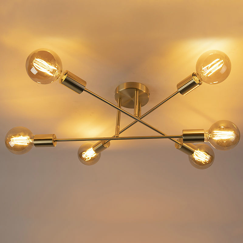 Modern Sputnik Indoor Decorative Semi Flush Mount Ceiling Light