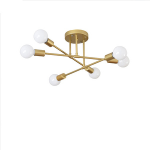 Modern Sputnik Indoor Decorative Semi Flush Mount Ceiling Light