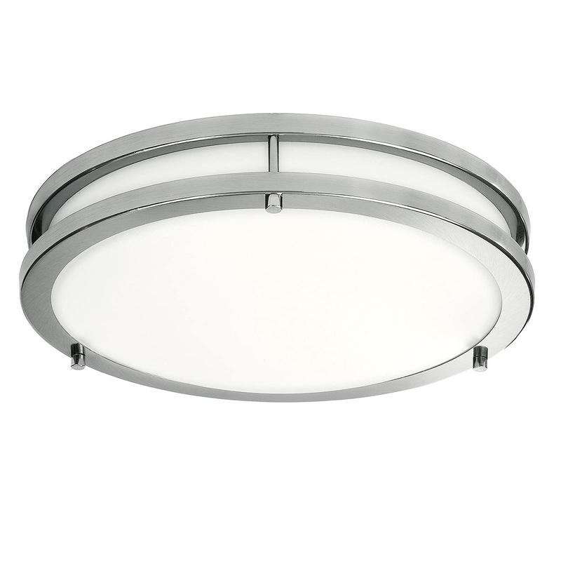 Brushed Nickel 10 12 14 16 18 24 Inch Led Ceiling Round Light Flush Mount