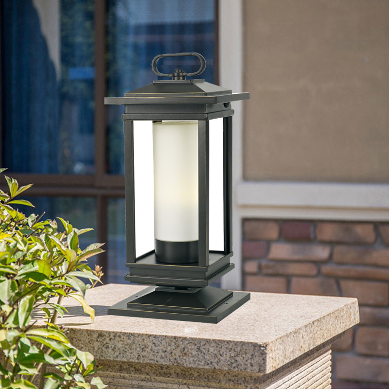 Exterior Waterproof Lantern Modern Outdoor Wall Light Fixtures With Cylinder opal white Glass