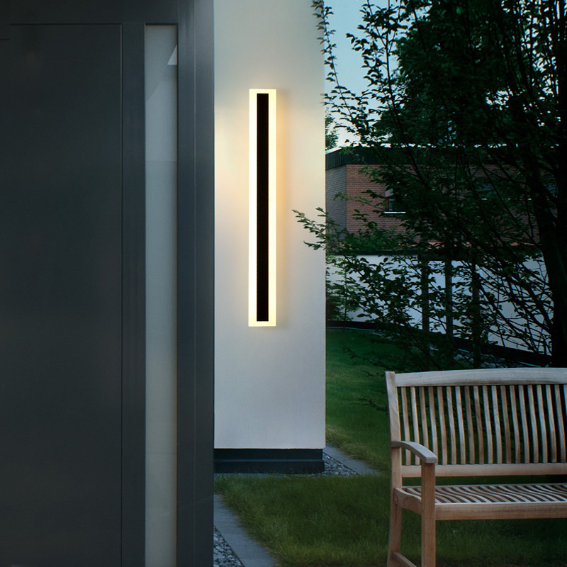 Exterior Long Strip IP65 Linear Waterproof 24V LED Porch Wall Mounted Sconce Exotic Garden Lamp Wall Light Outdoor