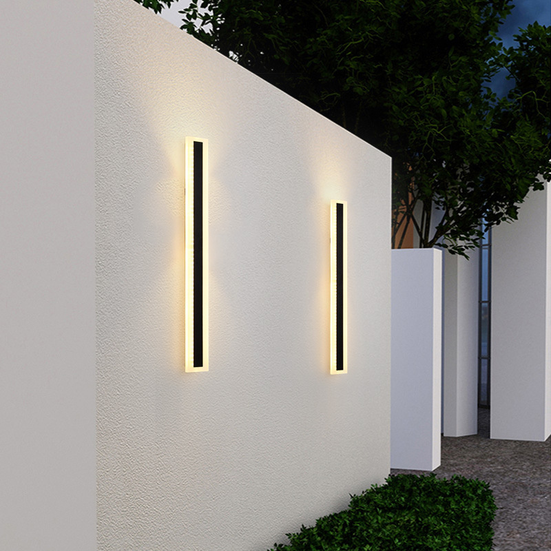 Exterior Long Strip IP65 Linear Waterproof 24V LED Porch Wall Mounted Sconce Exotic Garden Lamp Wall Light Outdoor