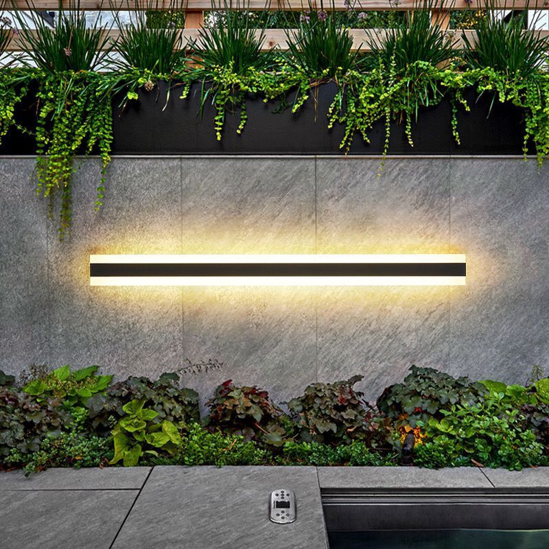 Exterior Long Strip IP65 Linear Waterproof 24V LED Porch Wall Mounted Sconce Exotic Garden Lamp Wall Light Outdoor