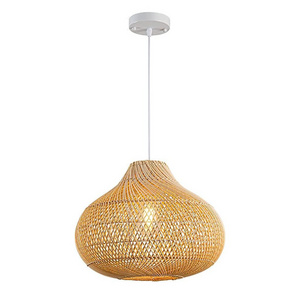 Hand-Woven D16.5 inch handmade natural basket design ceiling hanging rattan pendant light