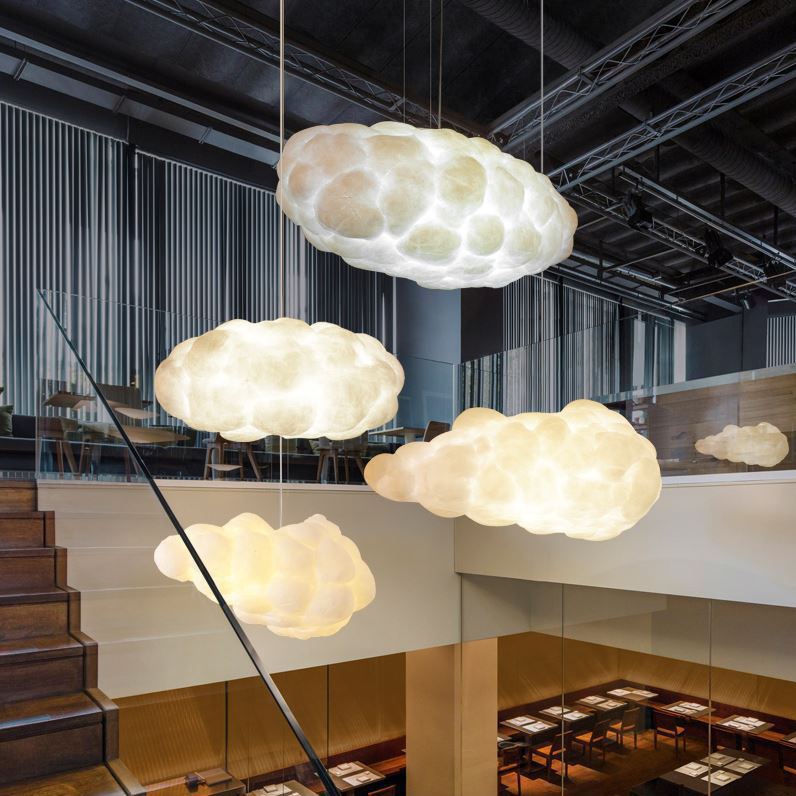 Creative Decorative White Floating Clouds LED lights Imitation Silk Cotton Cloud Light