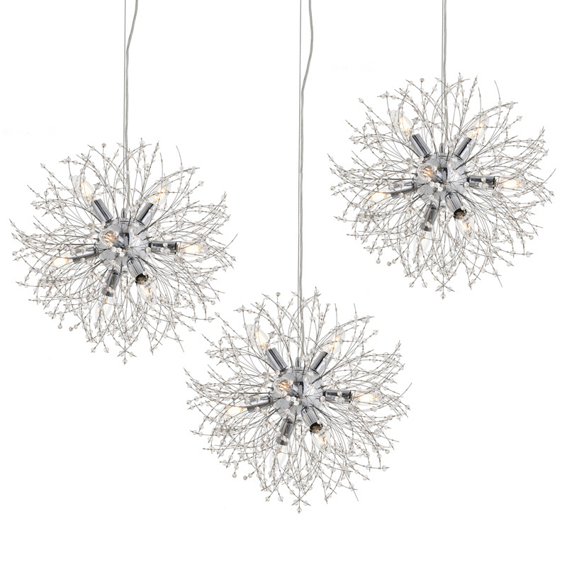 Modern Palace lantern Dandelion Light Fixture Led Sputnik Crystal Firework Chandelier